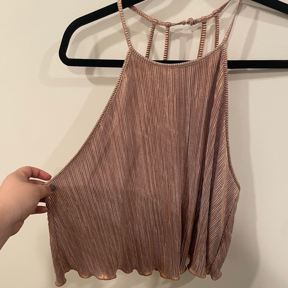 FOREVER 21 Gold NEW YEARS Party Crop Top